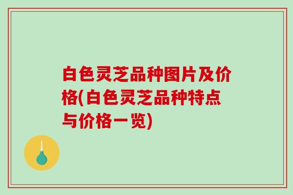 白色灵芝品种图片及价格(白色灵芝品种特点与价格一览)