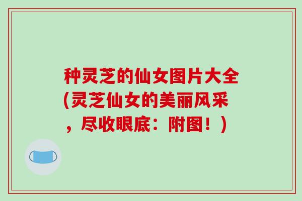 种灵芝的仙女图片大全(灵芝仙女的美丽风采，尽收眼底：附图！)