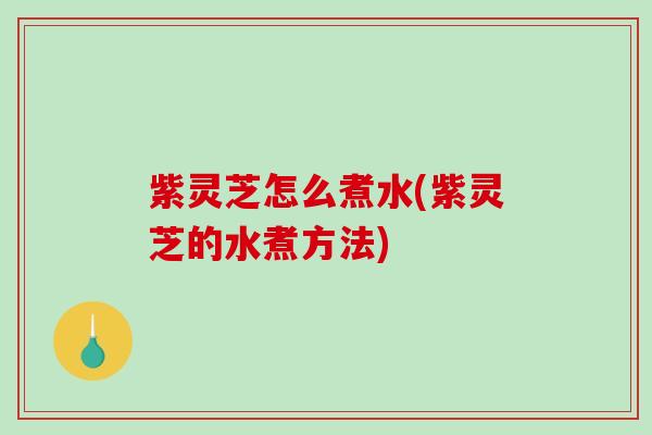 紫灵芝怎么煮水(紫灵芝的水煮方法) 紫灵芝怎么煮水(紫灵芝的水煮方法)