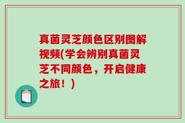真菌灵芝颜色区别图解视频(学会辨别真菌灵芝不同颜色,开启健康之旅!) 真菌灵芝颜色区别图解视频(学会辨别真菌灵芝不同颜色,开启健康之旅!)