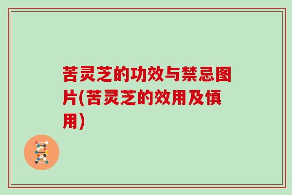 苦灵芝的功效与禁忌图片(苦灵芝的效用及慎用) 苦灵芝的功效与禁忌图片(苦灵芝的效用及慎用)
