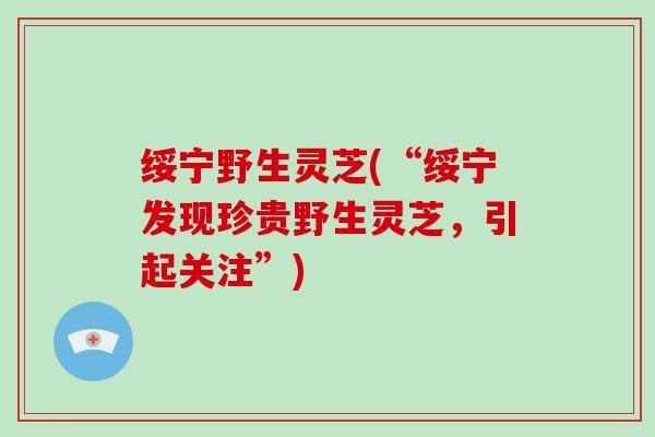 绥宁野生灵芝(“绥宁发现珍贵野生灵芝,引起关注”) 绥宁野生灵芝(“绥宁发现珍贵野生灵芝,引起关注”)