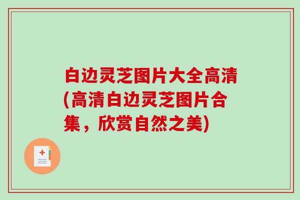 白边灵芝图片大全高清(高清白边灵芝图片合集，欣赏自然之美)