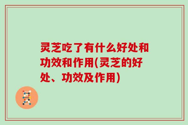 灵芝吃了有什么好处和功效和作用(灵芝的好处、功效及作用)