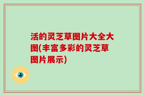 活的灵芝草图片大全大图(丰富多彩的灵芝草图片展示) 活的灵芝草图片大全大图(丰富多彩的灵芝草图片展示)