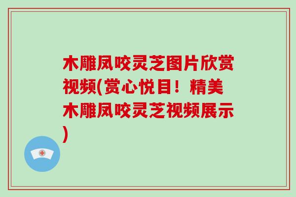 木雕凤咬灵芝图片欣赏视频(赏心悦目！精美木雕凤咬灵芝视频展示)