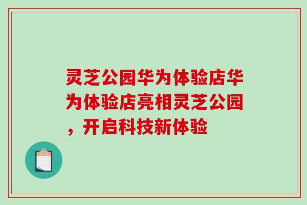 灵芝公园华为体验店华为体验店亮相灵芝公园，开启科技新体验