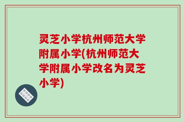 灵芝小学杭州师范大学附属小学(杭州师范大学附属小学改名为灵芝小学)