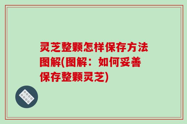 灵芝整颗怎样保存方法图解(图解：如何妥善保存整颗灵芝)