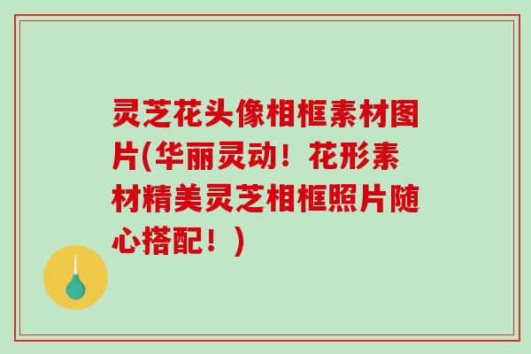 灵芝花头像相框素材图片(华丽灵动!花形素材精美灵芝相框照片随心搭配!) 灵芝花头像相框素材图片(华丽灵动!花形素材精美灵芝相框照片随心搭配!)