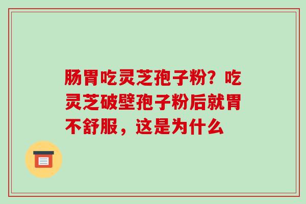 肠胃吃灵芝孢子粉？吃灵芝破壁孢子粉后就胃不舒服，这是为什么