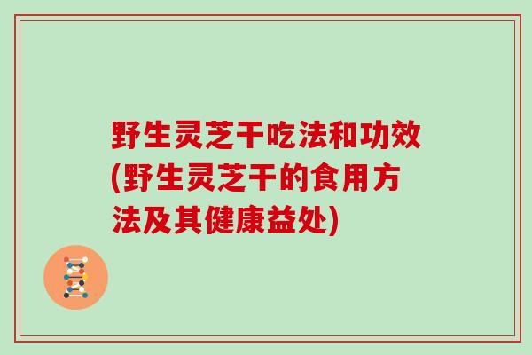 野生灵芝干吃法和功效(野生灵芝干的食用方法及其健康益处) 野生灵芝干吃法和功效(野生灵芝干的食用方法及其健康益处)